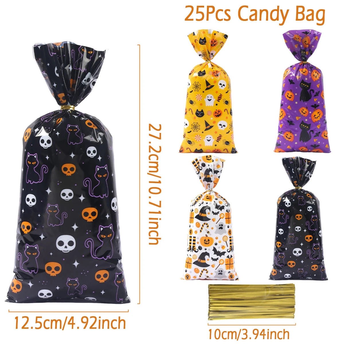 Halloween Ghost Cat Gift Bags - Halloween - Candy Buckets & Holders - Scribble Snacks