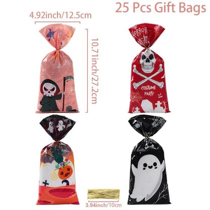 Halloween Ghost Cat Gift Bags - Halloween - Candy Buckets & Holders - Scribble Snacks