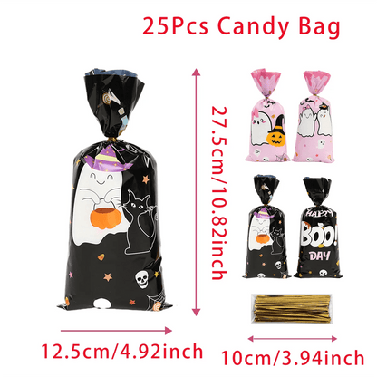 Halloween Ghost Cat Gift Bags - Halloween - Candy Buckets & Holders - Scribble Snacks