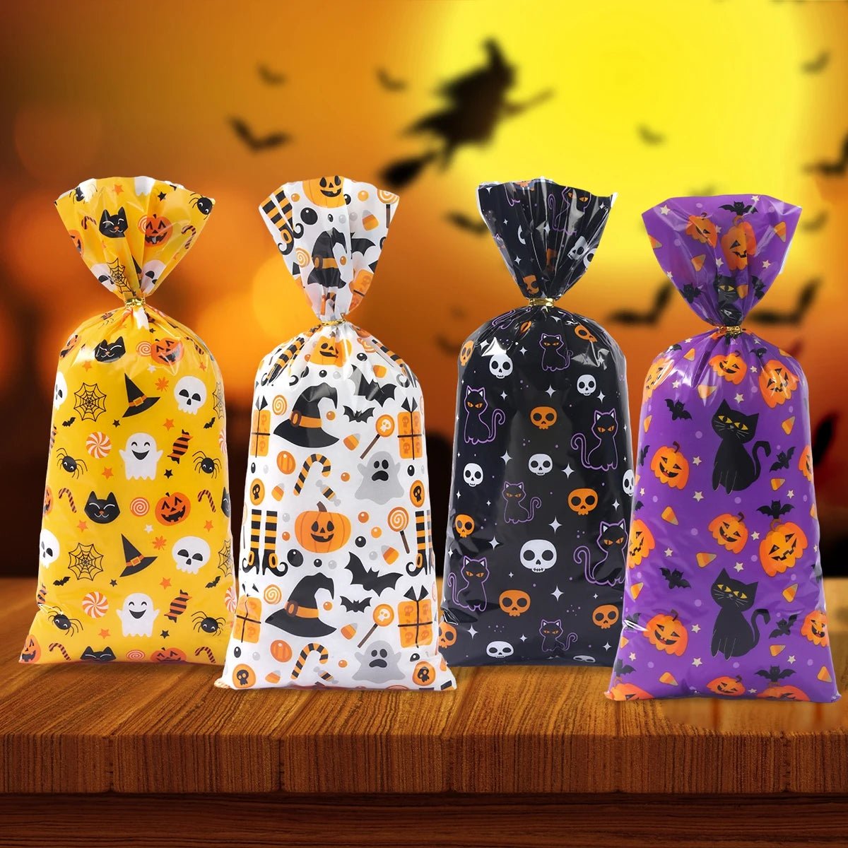 Halloween Ghost Cat Gift Bags - Halloween - Candy Buckets & Holders - Scribble Snacks