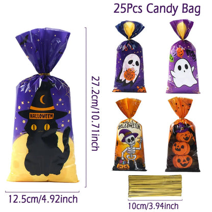 Halloween Ghost Cat Gift Bags - Halloween - Candy Buckets & Holders - Scribble Snacks