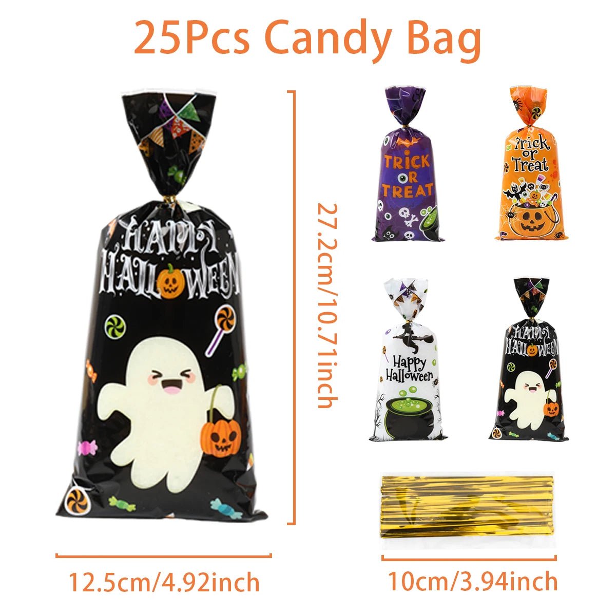 Halloween Ghost Cat Gift Bags - Halloween - Candy Buckets & Holders - Scribble Snacks