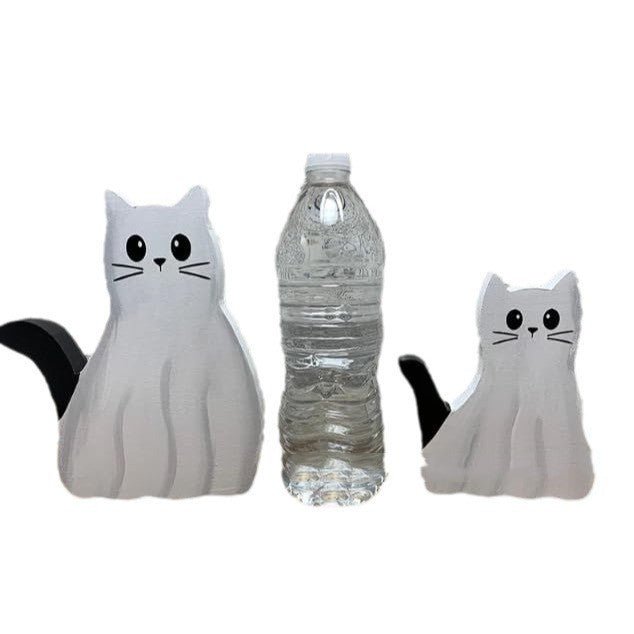 Halloween Ghost Cat Statue - 0 - Scribble Snacks