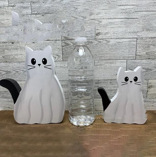 Halloween Ghost Cat Statue - 0 - Scribble Snacks