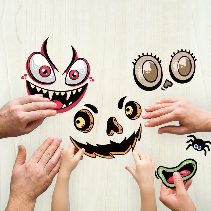 Halloween Ghost Expression Stickers Decor - Halloween - Stickers & Labels (including Scrapbooking, Wall Decals) - Scribble Snacks