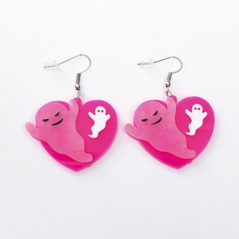 Halloween Ghost Love Earrings - 0 - Scribble Snacks