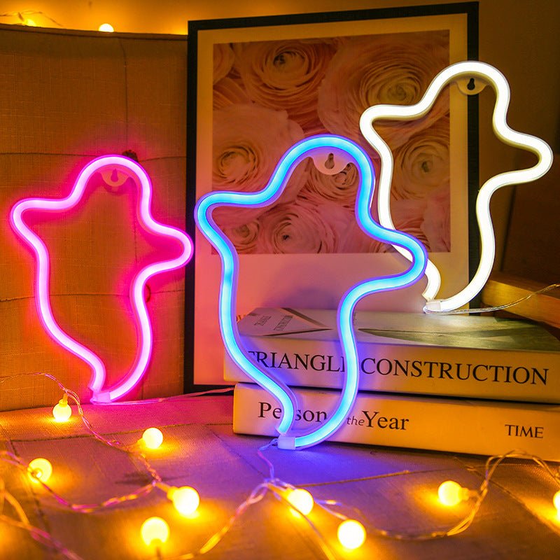 Halloween Ghost Neon Home Creative Modeling Lamp - 0 - Scribble Snacks