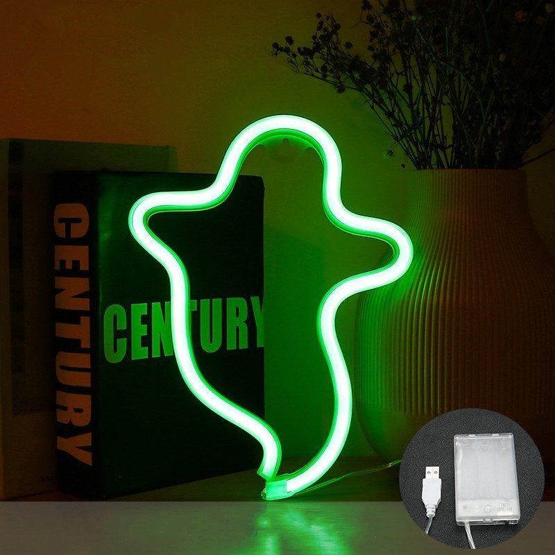 Halloween Ghost Neon Home Creative Modeling Lamp - 0 - Scribble Snacks