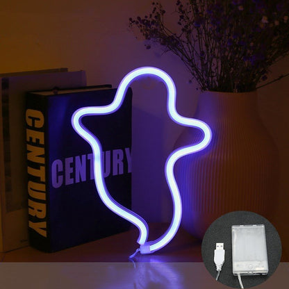 Halloween Ghost Neon Home Creative Modeling Lamp - 0 - Scribble Snacks