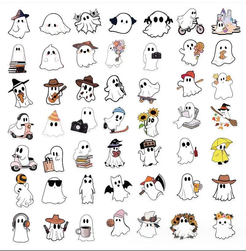 Halloween Ghost Pepperoni Stickers - Halloween - Stickers & Labels (including Scrapbooking, Wall Decals) - Scribble Snacks