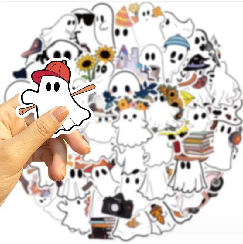 Halloween Ghost Pepperoni Stickers - Halloween - Stickers & Labels (including Scrapbooking, Wall Decals) - Scribble Snacks