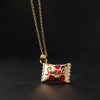 Halloween Gift Drop Oil Golden Candy Pendant Necklace - 0 - Scribble Snacks