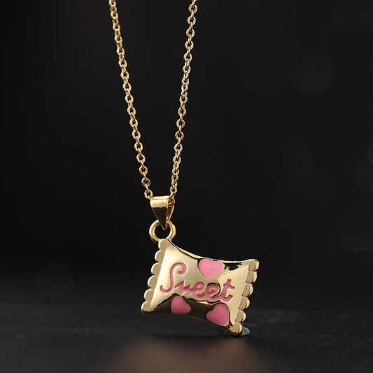 Halloween Gift Drop Oil Golden Candy Pendant Necklace - 0 - Scribble Snacks