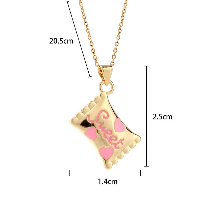 Halloween Gift Drop Oil Golden Candy Pendant Necklace - 0 - Scribble Snacks