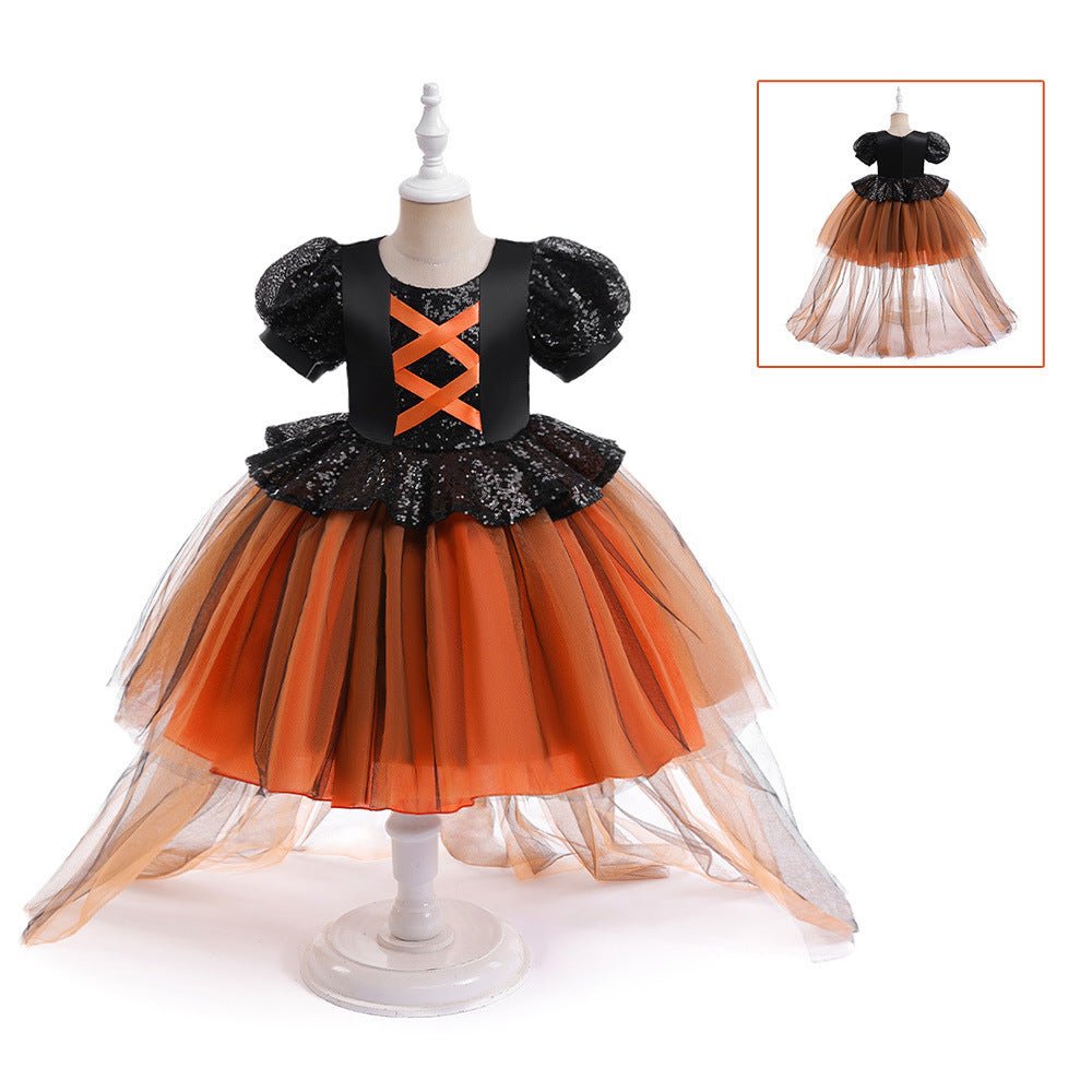 Halloween Girls' Witch Performance Costume Party Dress - 0 - Scribble Snacks