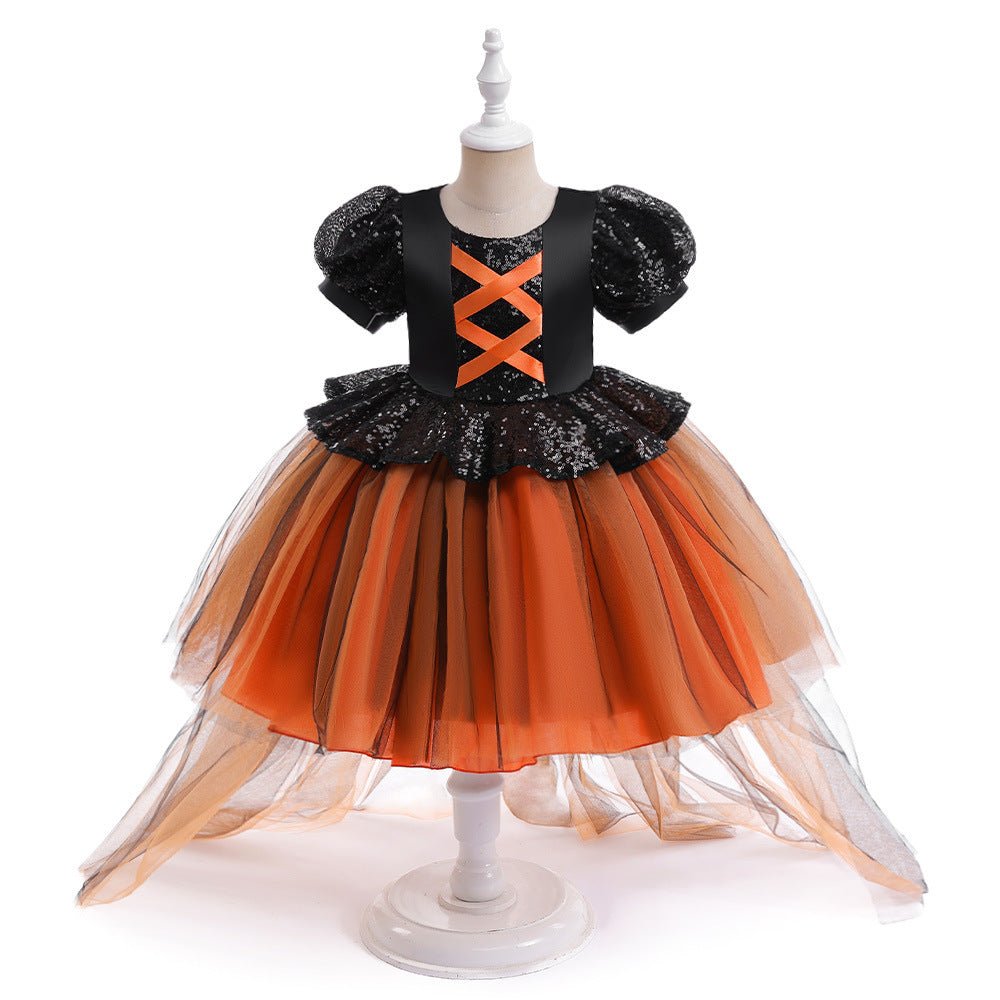 Halloween Girls' Witch Performance Costume Party Dress - 0 - Scribble Snacks