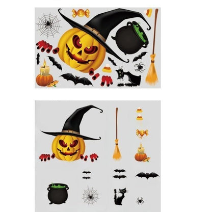 Halloween Glass Show Window Scene Layout Ghost Zombie Pumpkin Spider Static Window Stickers Halloween Party Decoration - 0 - Scribble Snacks