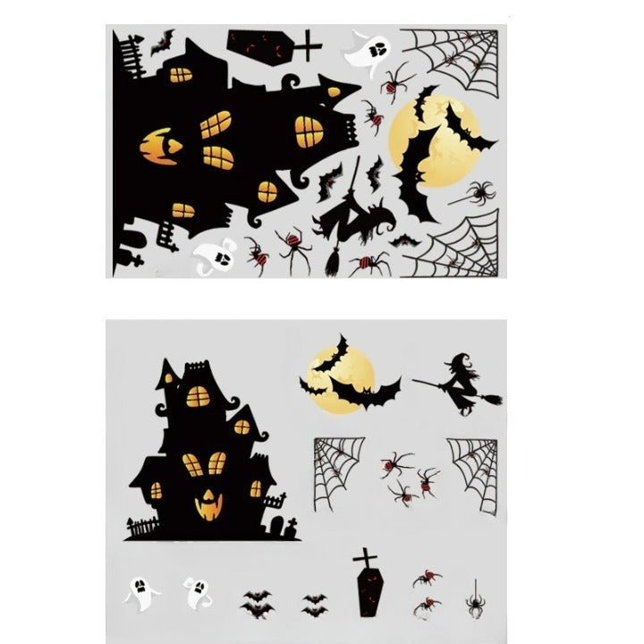 Halloween Glass Show Window Scene Layout Ghost Zombie Pumpkin Spider Static Window Stickers Halloween Party Decoration - 0 - Scribble Snacks