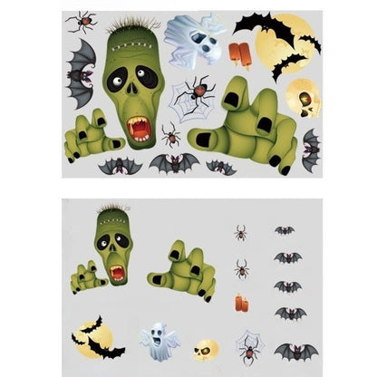 Halloween Glass Show Window Scene Layout Ghost Zombie Pumpkin Spider Static Window Stickers Halloween Party Decoration - 0 - Scribble Snacks