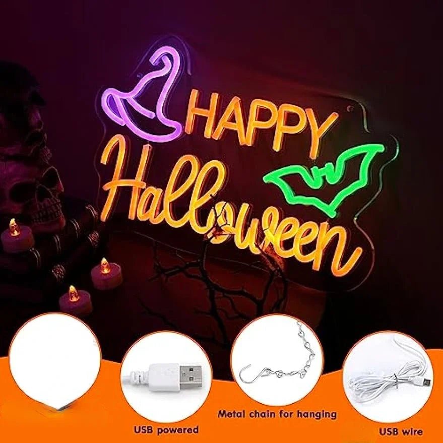 Halloween Glow Talk Neon Sign - Halloween - LED Lighting & Neon Signs - Scribble Snacks