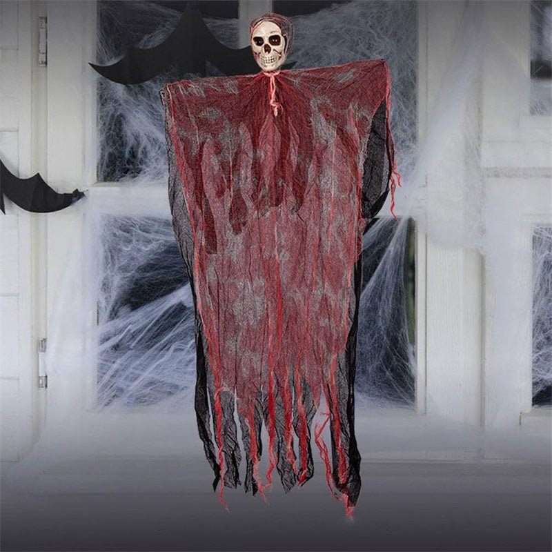 Halloween Hanging Ghost Pendant Dyed Blood Horror Skull Pendants For Halloween Party Patio Lawn Window House Decoration - 0 - Scribble Snacks