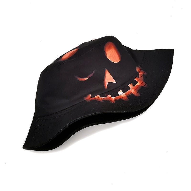 Halloween Hats Creative Cartoon Pumpkin Grimace Printed Sun - shade Fisherman Hat - 0 - Scribble Snacks