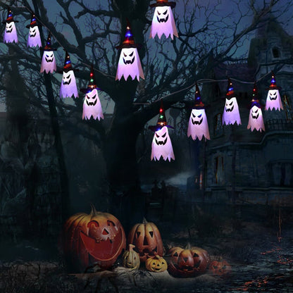 Halloween Holiday Decoration Lanterns Cloth Art Ghost Halloween String Lights - 0 - Scribble Snacks