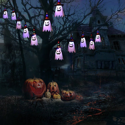 Halloween Holiday Decoration Lanterns Cloth Art Ghost Halloween String Lights - 0 - Scribble Snacks