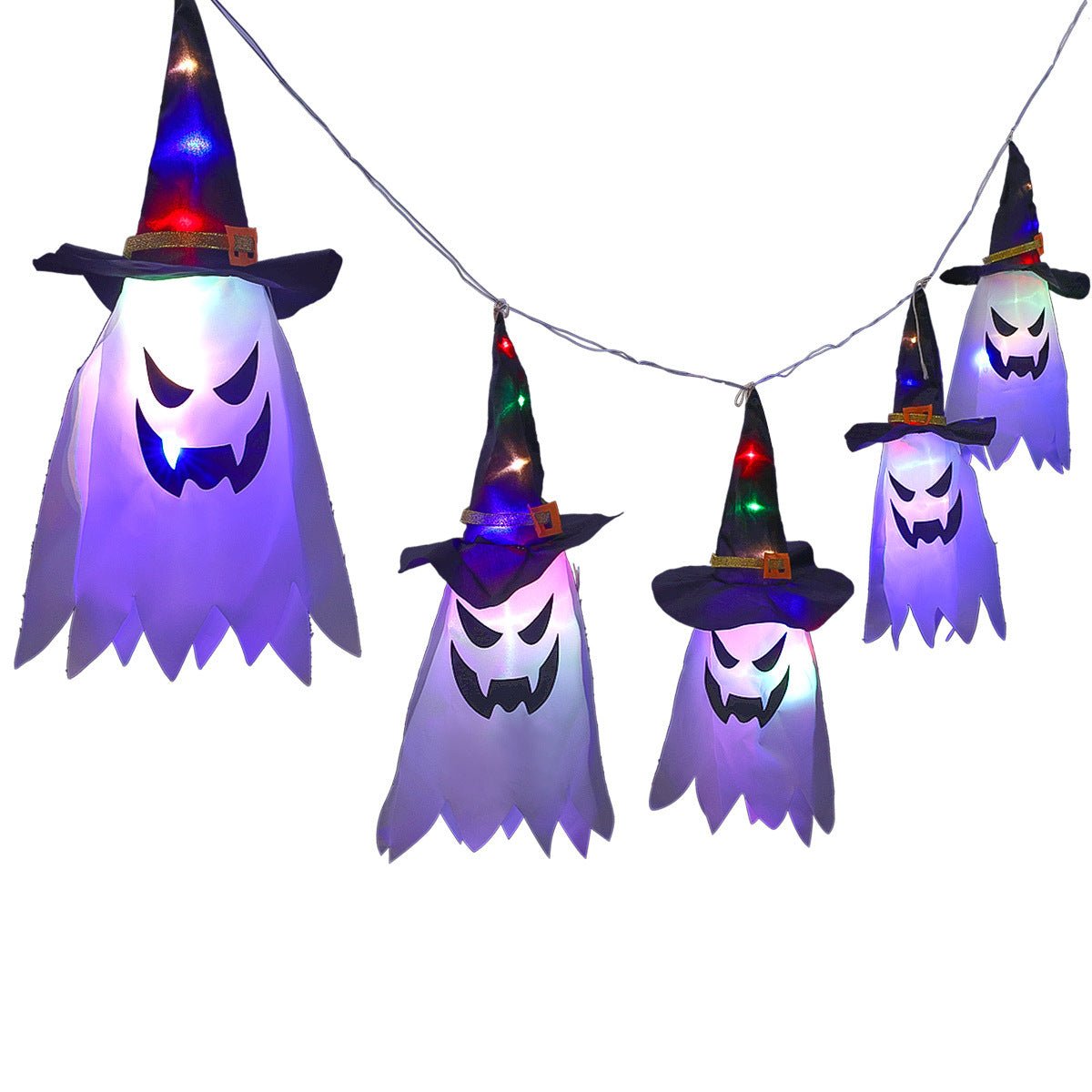 Halloween Holiday Decoration Lanterns Cloth Art Ghost Halloween String Lights - 0 - Scribble Snacks