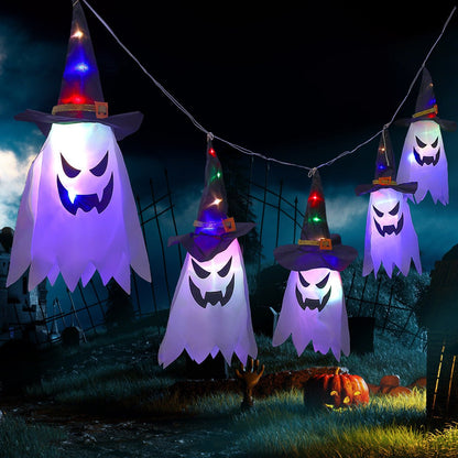 Halloween Holiday Decoration Lanterns Cloth Art Ghost Halloween String Lights - 0 - Scribble Snacks