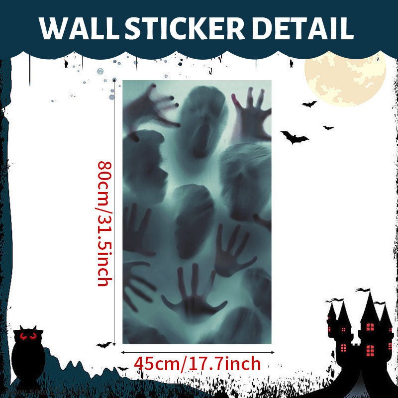 Halloween Horror Decoration Pv Ghost Bloody Hand Window Stickers - 0 - Scribble Snacks