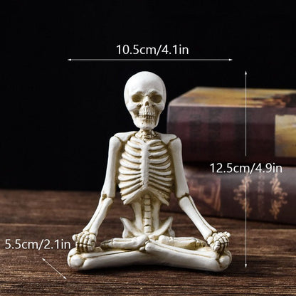 Halloween Horror Desktop Decoration Resin Ornaments Feature Modeling Yoga Skull Skeleton - 0 - Scribble Snacks