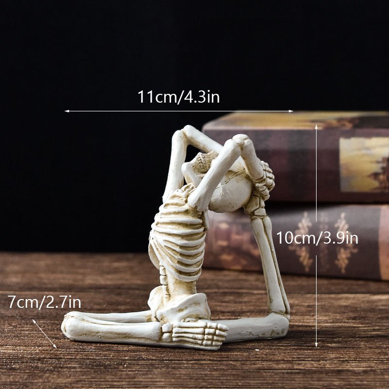 Halloween Horror Desktop Decoration Resin Ornaments Feature Modeling Yoga Skull Skeleton - 0 - Scribble Snacks