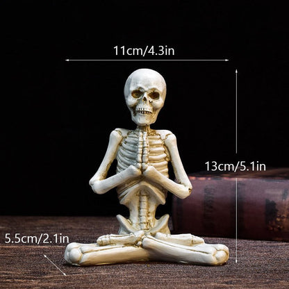 Halloween Horror Desktop Decoration Resin Ornaments Feature Modeling Yoga Skull Skeleton - 0 - Scribble Snacks