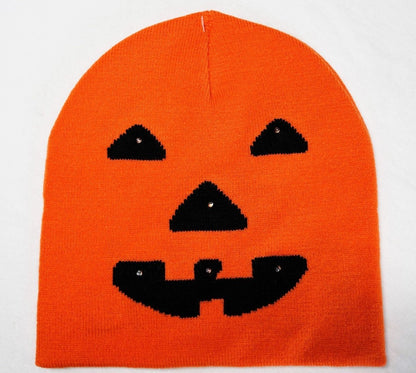 Halloween Horror Expression Luminescent Lamp Knitted Hat - 0 - Scribble Snacks