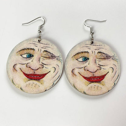 Halloween Horror Ghost Wood Earrings - 0 - Scribble Snacks