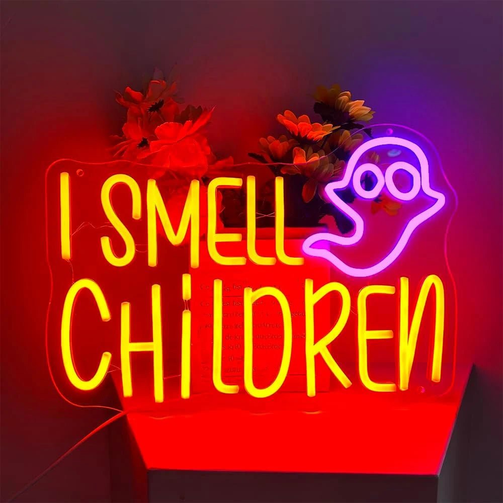 Halloween "I Smell Children" Sign - Halloween - LED Lighting & Neon Signs - Scribble Snacks