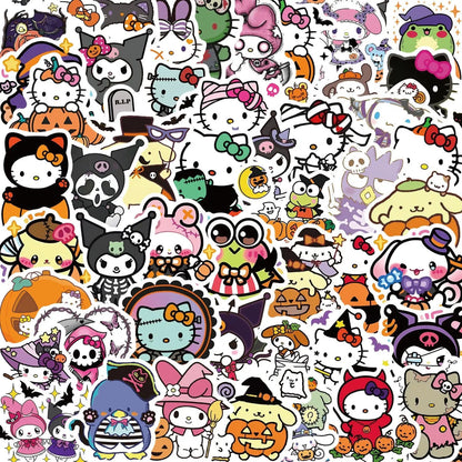 Halloween Kitty Snack Stickers - Halloween - Stickers & Labels (including Scrapbooking, Wall Decals) - Scribble Snacks