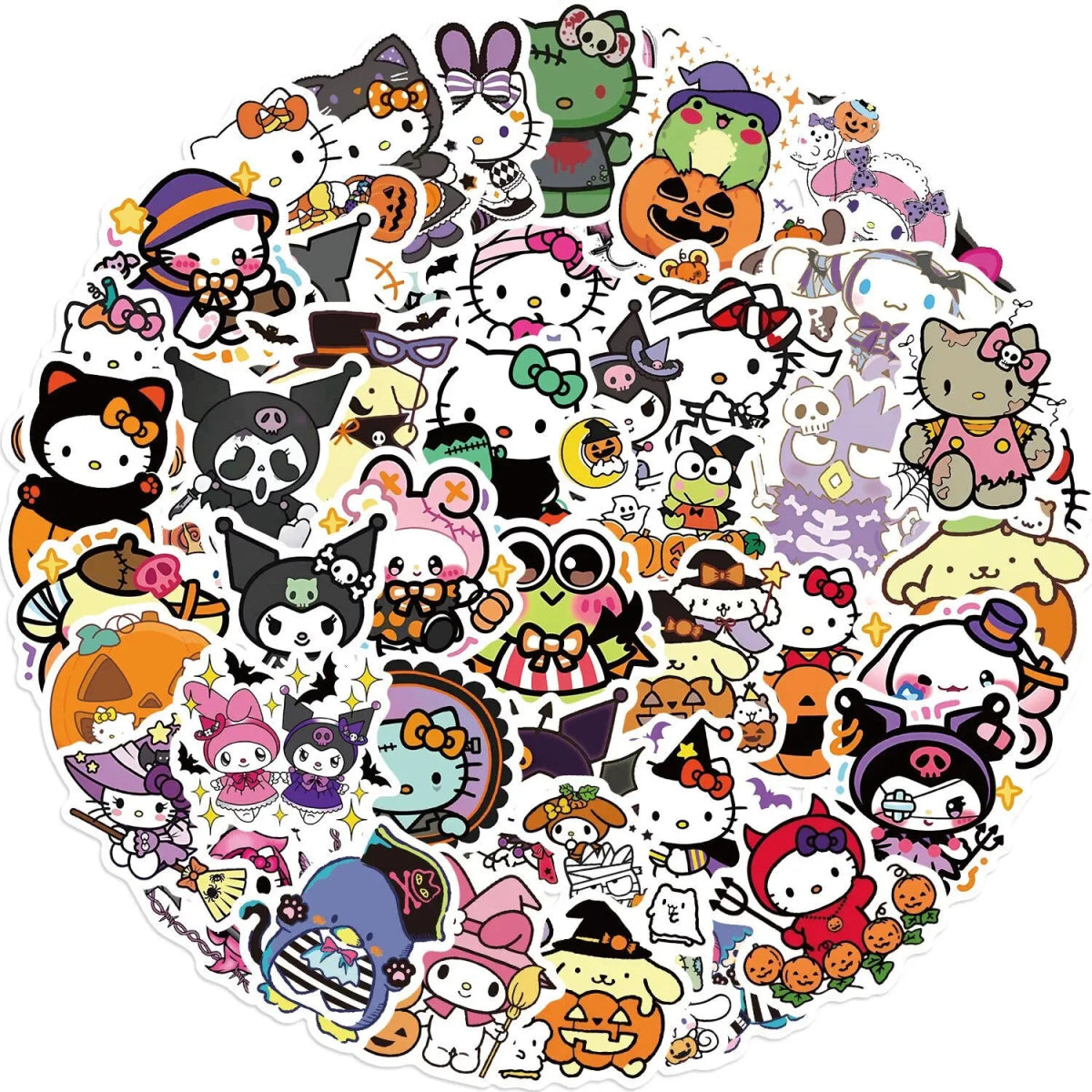 Halloween Kitty Snack Stickers - Halloween - Stickers & Labels (including Scrapbooking, Wall Decals) - Scribble Snacks