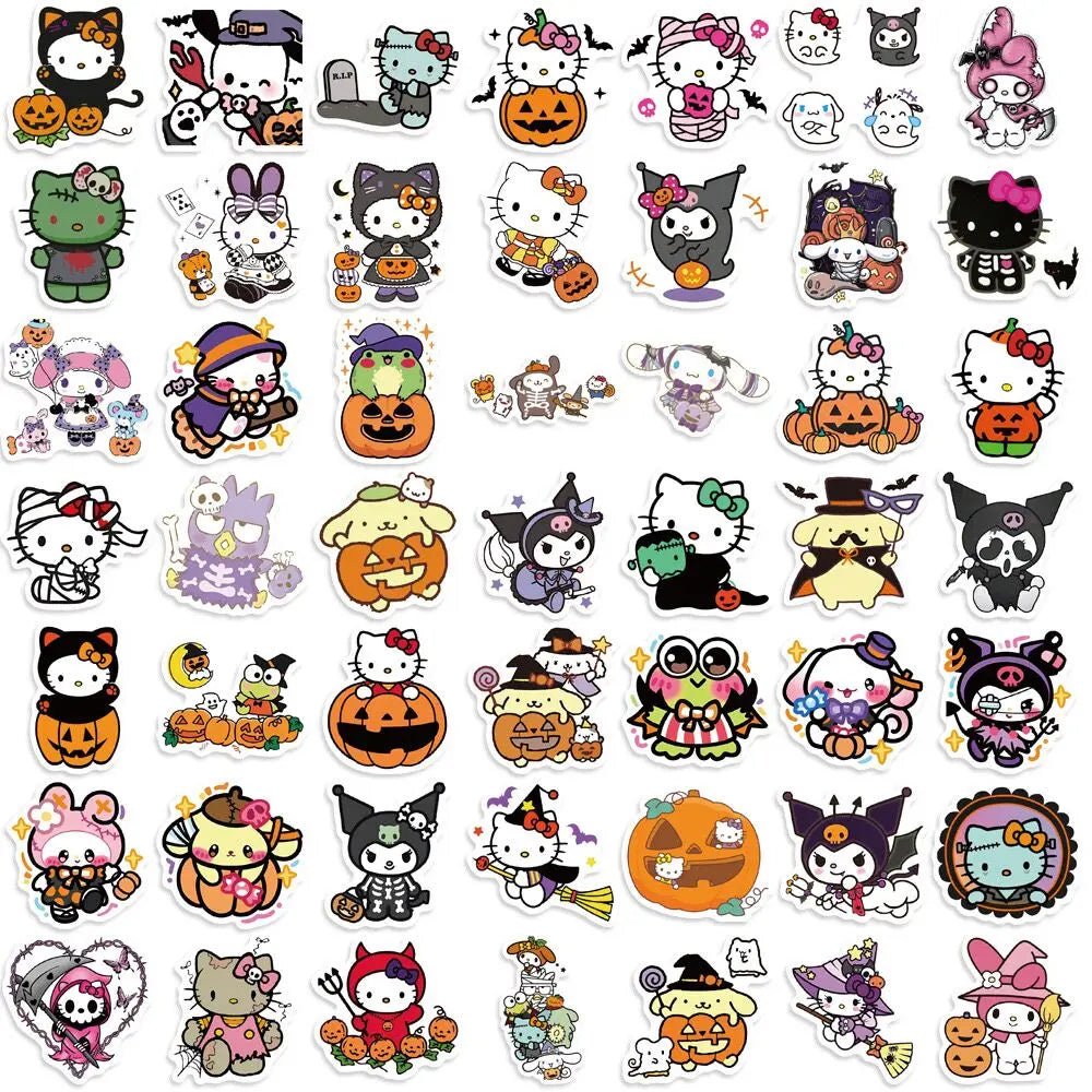 Halloween Kitty Snack Stickers - Halloween - Stickers & Labels (including Scrapbooking, Wall Decals) - Scribble Snacks