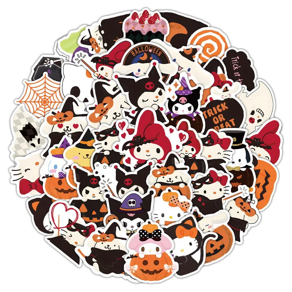 Halloween Kitty Snacks Stickers Assortment - Halloween - Stickers & Labels (including Scrapbooking, Wall Decals) - Scribble Snacks