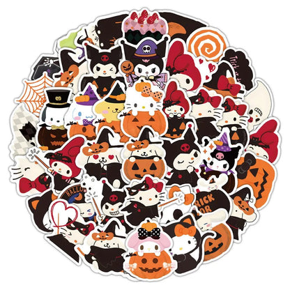 Halloween Kitty Snacks Stickers Assortment - Halloween - Stickers & Labels (including Scrapbooking, Wall Decals) - Scribble Snacks