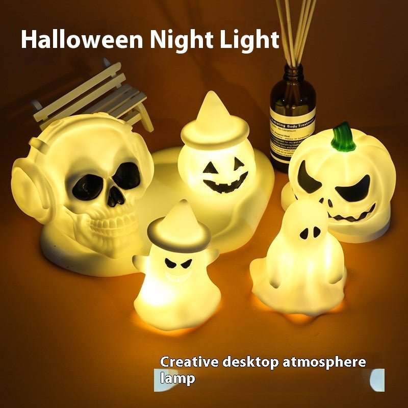 Halloween LED Glowing Cute Small Night Lamp Pumpkin Ghost Lamp Ornaments - 0 - Scribble Snacks