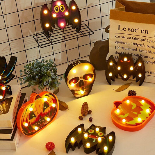 Halloween Lights Decoration LED Light Pumpkin Spider Bat Skull Outdoor Decorative Modeling Room Lights Decor Helloween Party - 0 - Scribble Snacks