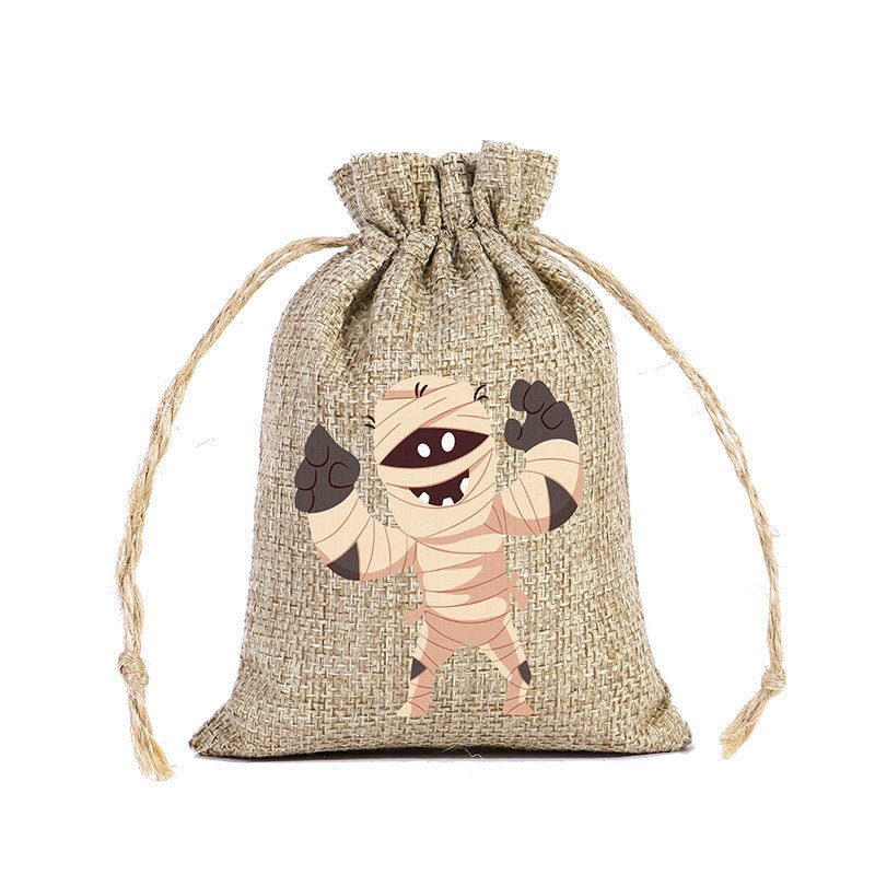 Halloween Linen Drawstring Bag Candy - 0 - Scribble Snacks