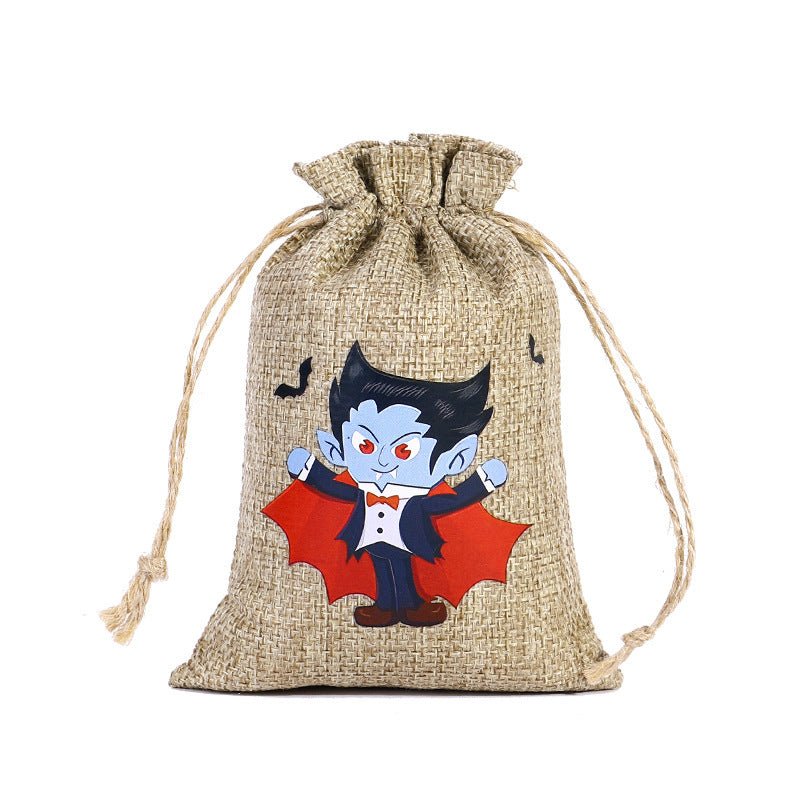 Halloween Linen Drawstring Bag Candy - 0 - Scribble Snacks