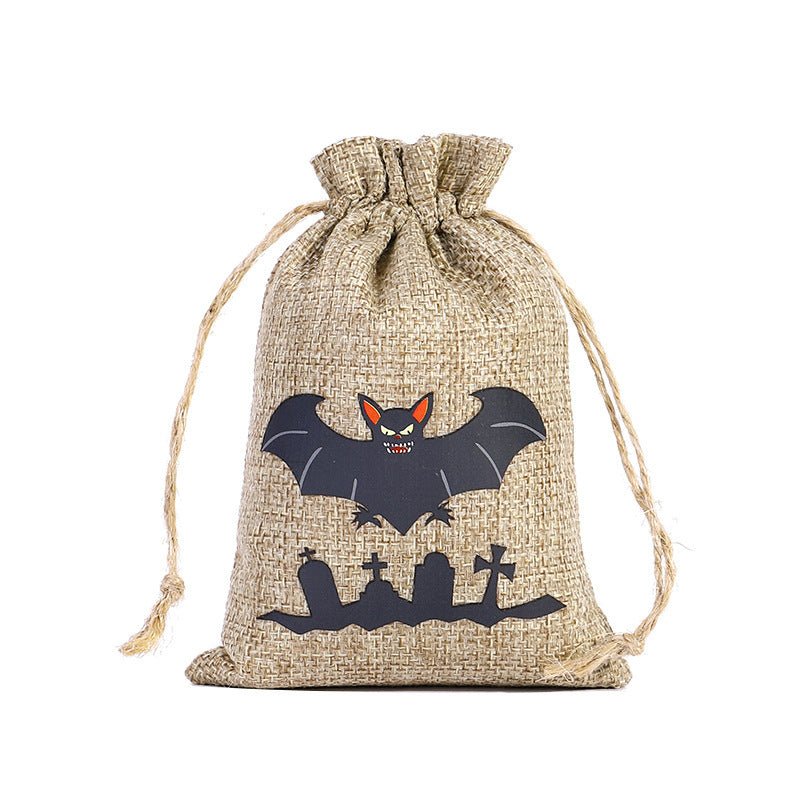 Halloween Linen Drawstring Bag Candy - 0 - Scribble Snacks