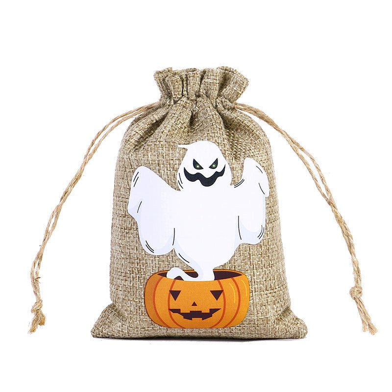 Halloween Linen Drawstring Bag Candy - 0 - Scribble Snacks