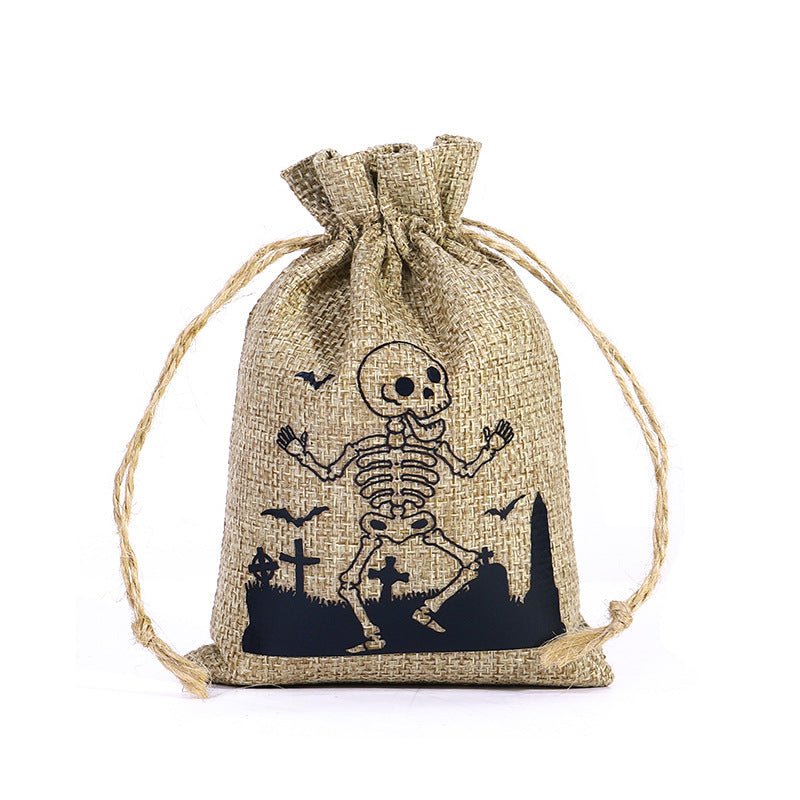 Halloween Linen Drawstring Bag Candy - 0 - Scribble Snacks