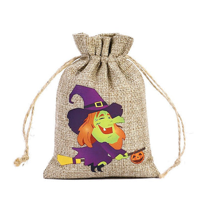 Halloween Linen Drawstring Bag Candy - 0 - Scribble Snacks